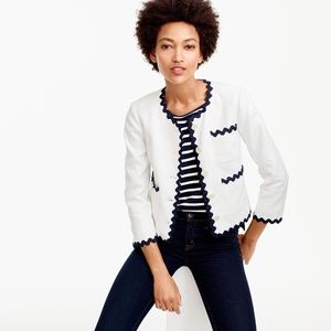 J Crew Ric Rac Linen Jacket & Skirt (Suit)